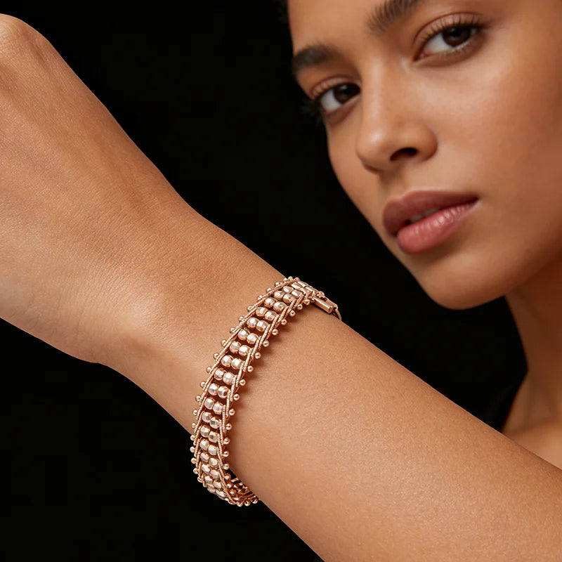 Elegant Rose Gold Tone Chain Link Bracelet for Women
