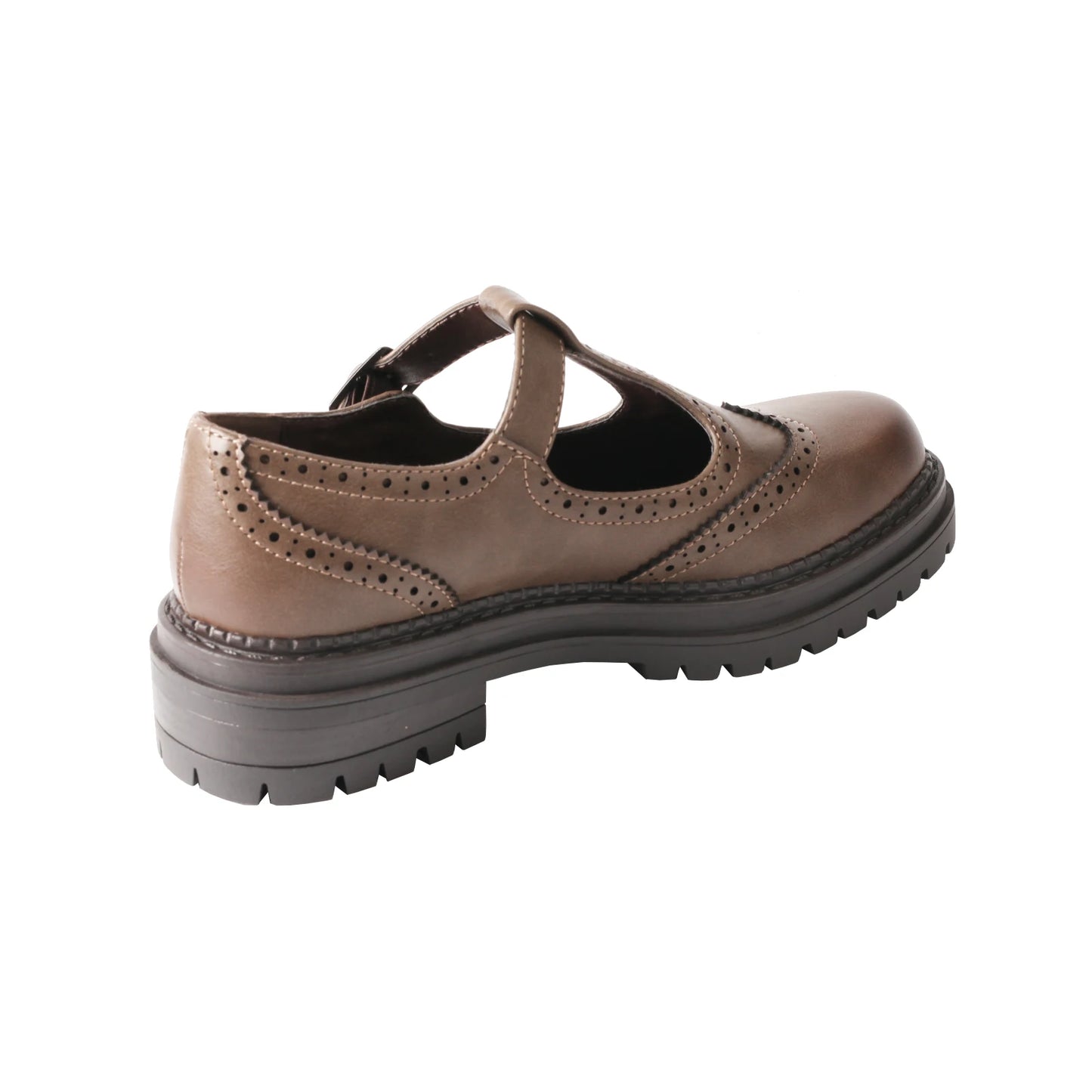 Leather Brogue Mary Jane Low Heel Shoes