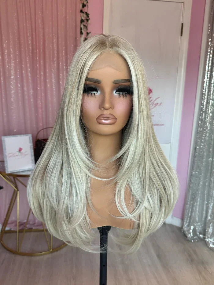 Ash Blonde Balayage Lace Front Wig