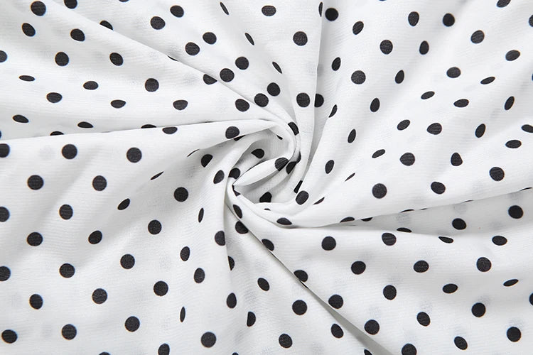 Polka Dot See Through Crop Top and Shorts Set for Women
