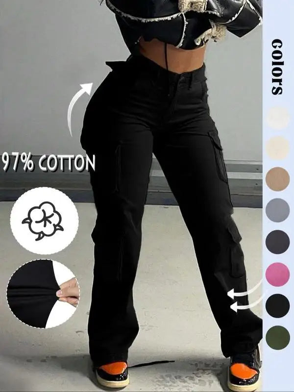 High Stretch Multi Pocket Workwear Trousers for Women