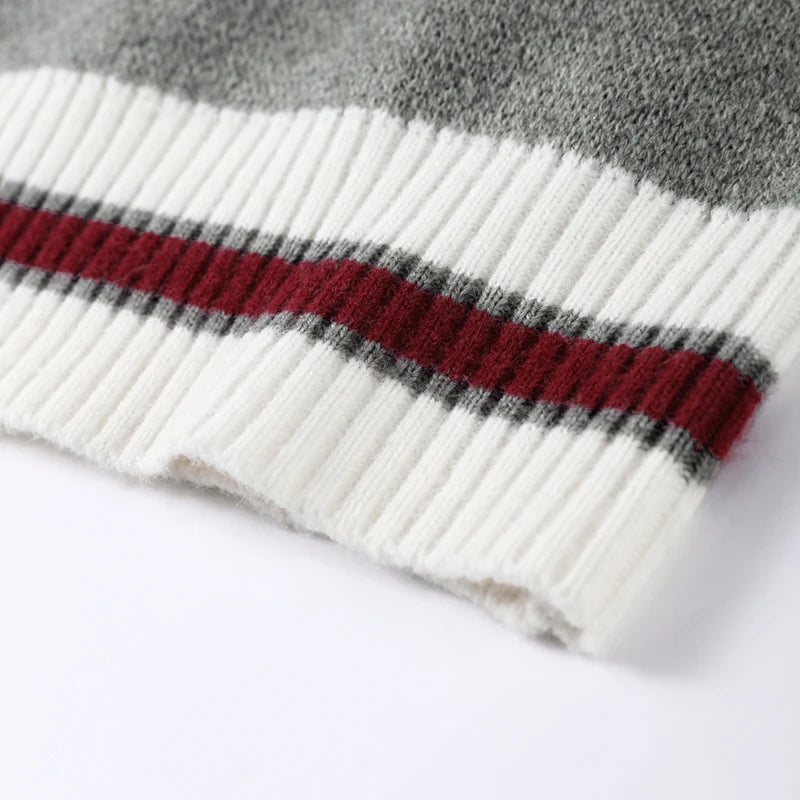 Printed Striped Knitted Baseball Cardigan for Women