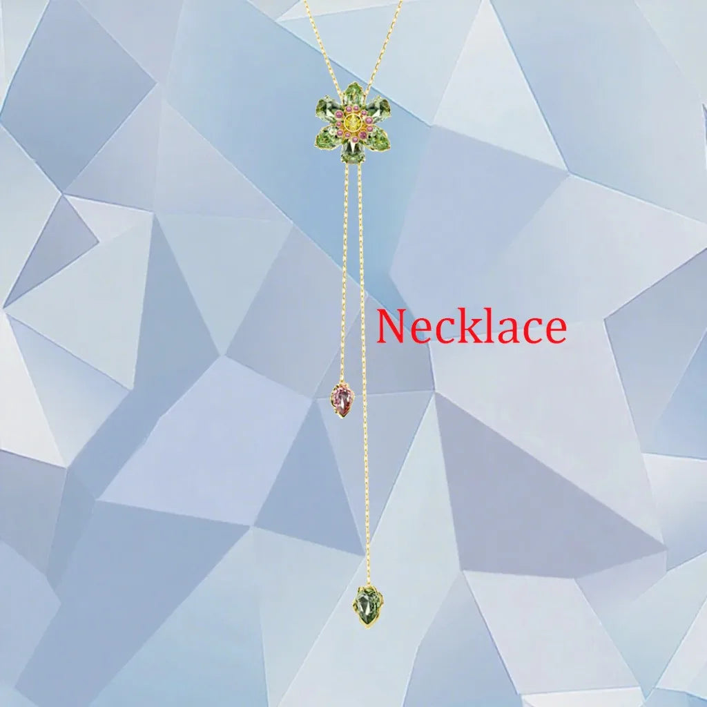 Gold Plated Zirconia Crystal Pendant Set for Women