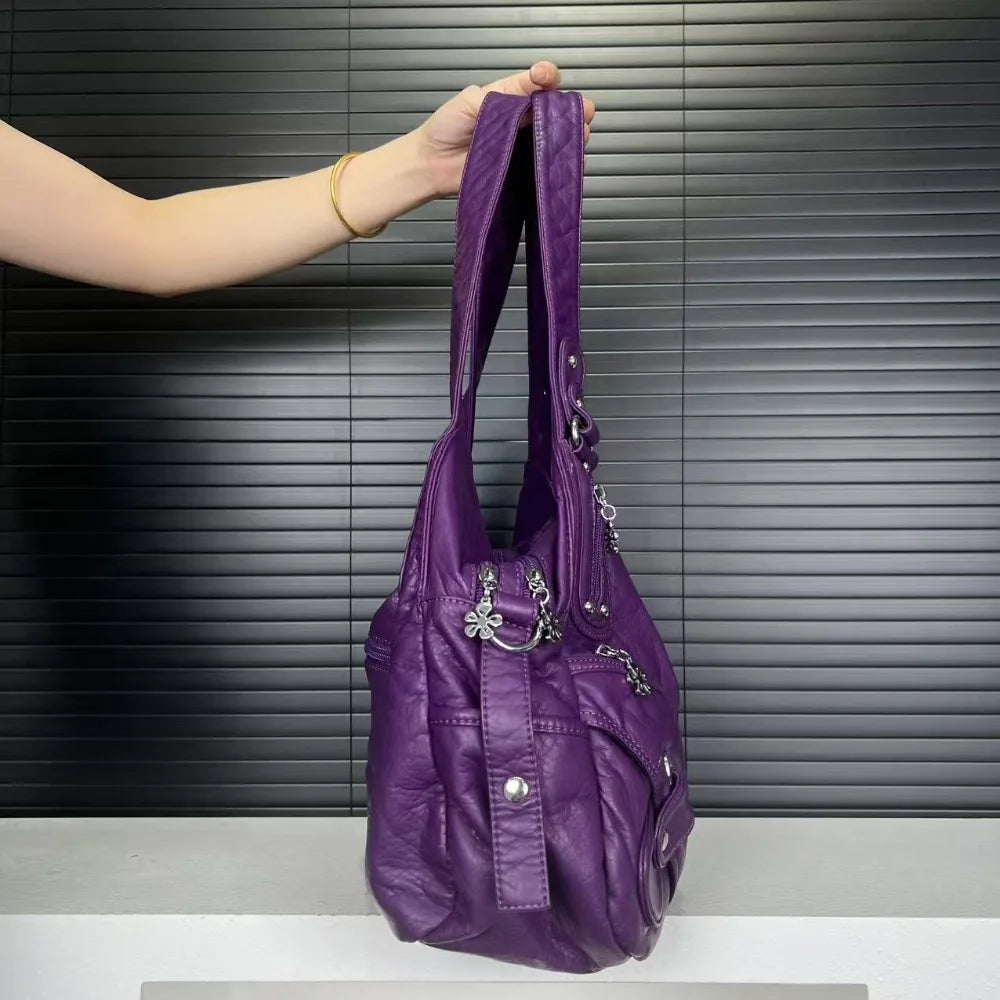 Roomy Retro Punk Crossbody Handbag
