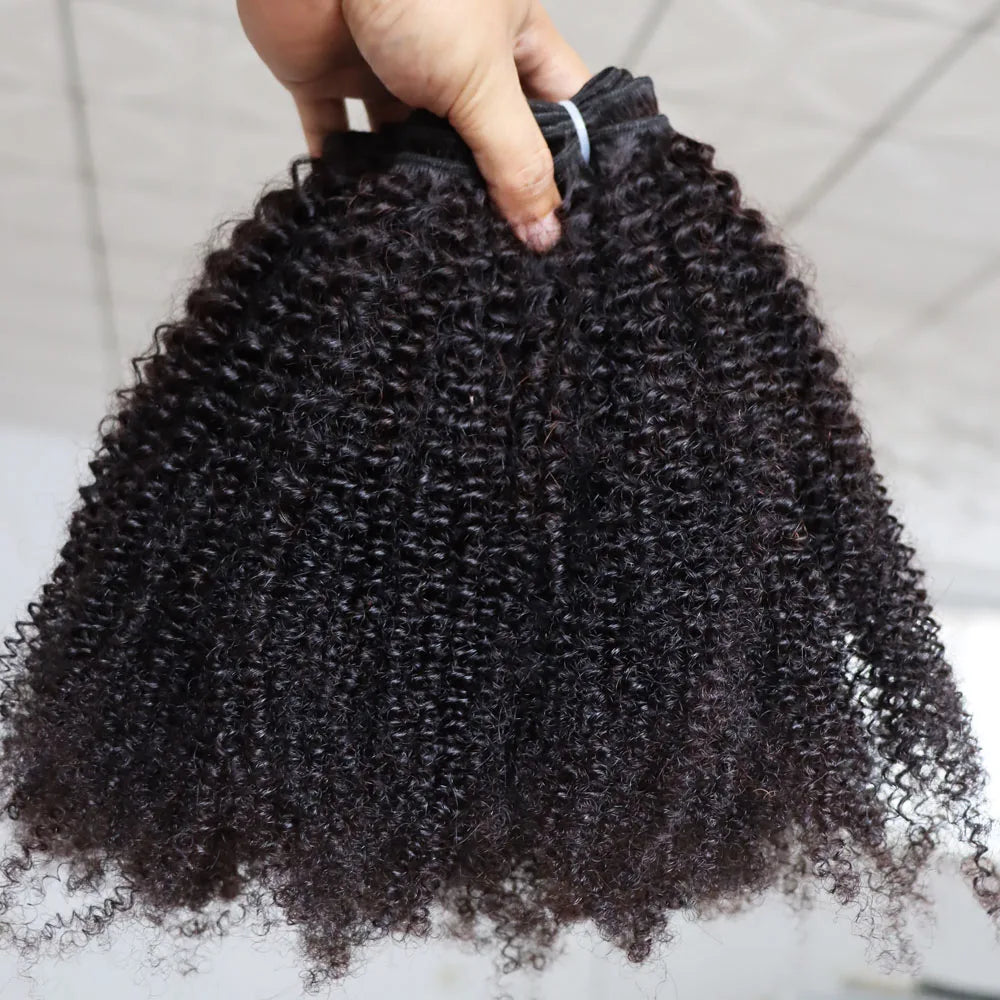 Afro Kinky Curly Human Hair Weave Extensions for Women