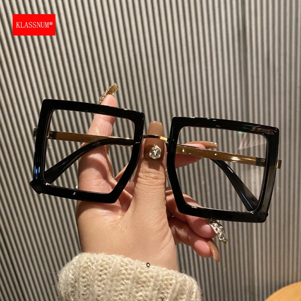 Oversized Transparent Blue Light Blocking Glasses for Women