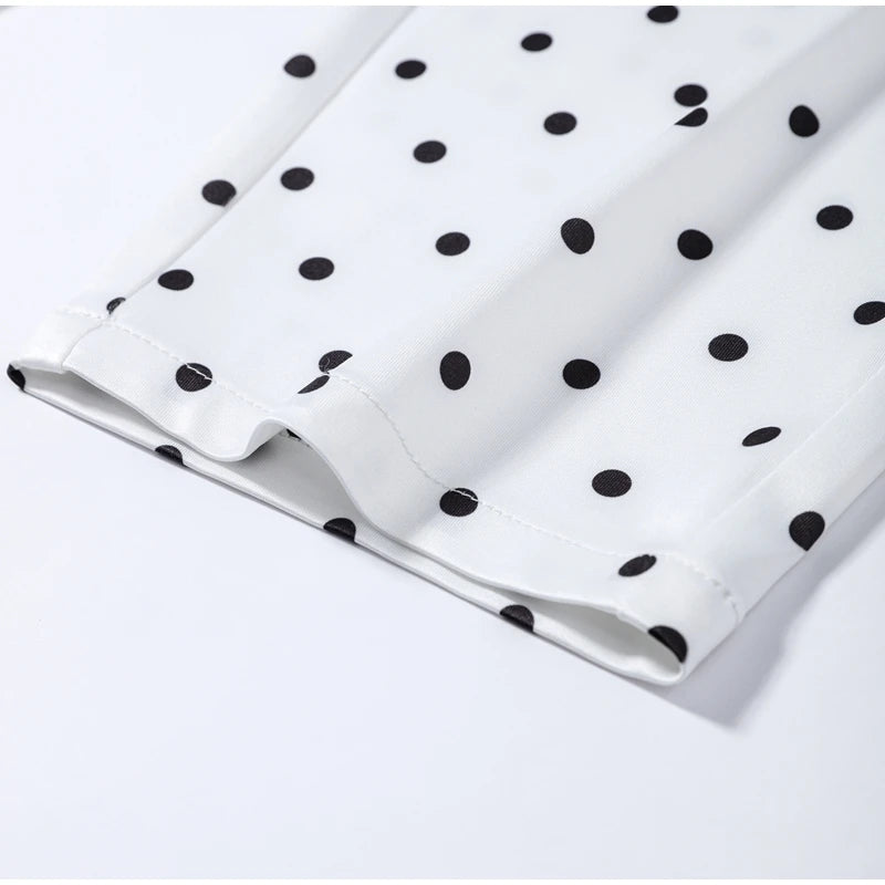Polka Dot Halter Corset Top and Cropped Pants Set for Women