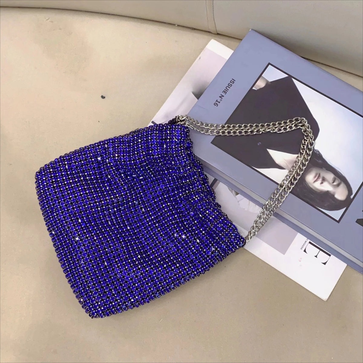 Diamond Encrusted Small Square Shoulder Bag for Women