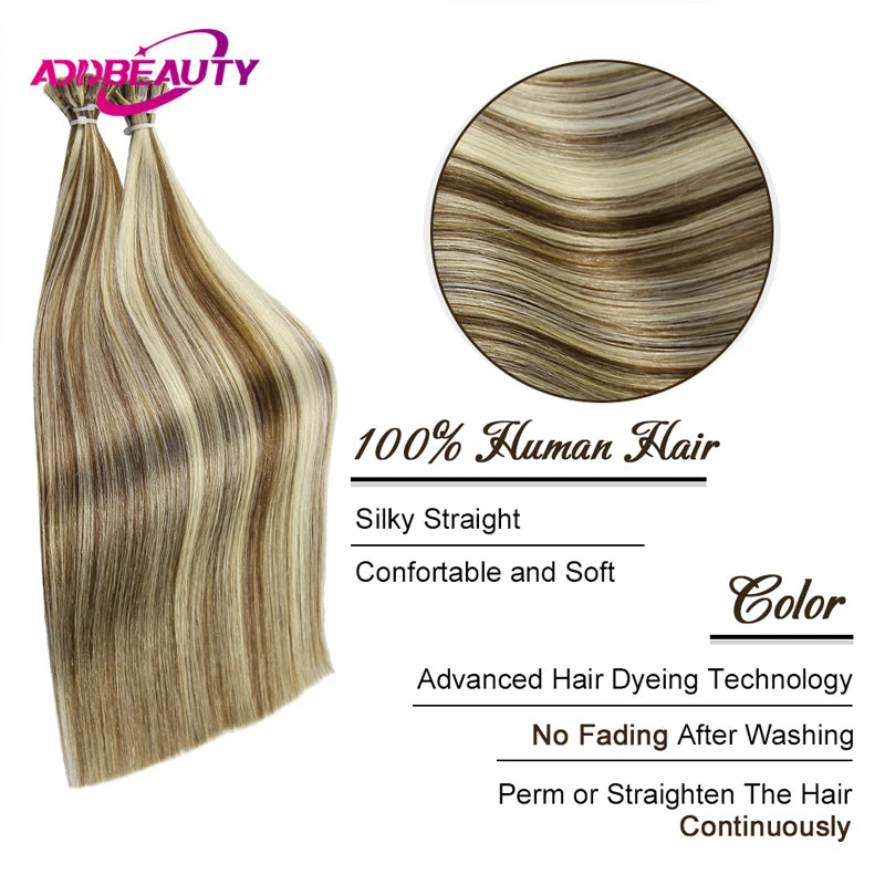 Straight Keratin Fusion Human Hair Extensions for Women