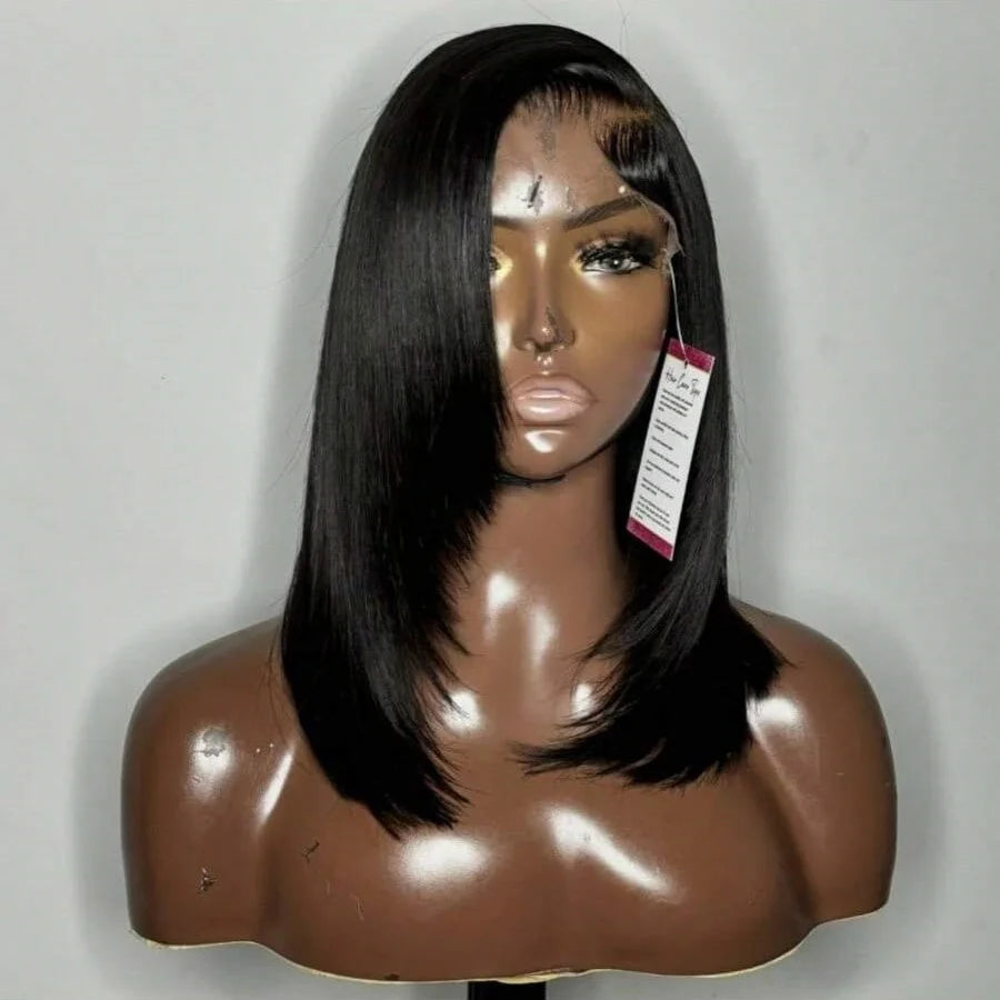 Short Straight Bob Lace Closure Wig With Baby Hair For Women