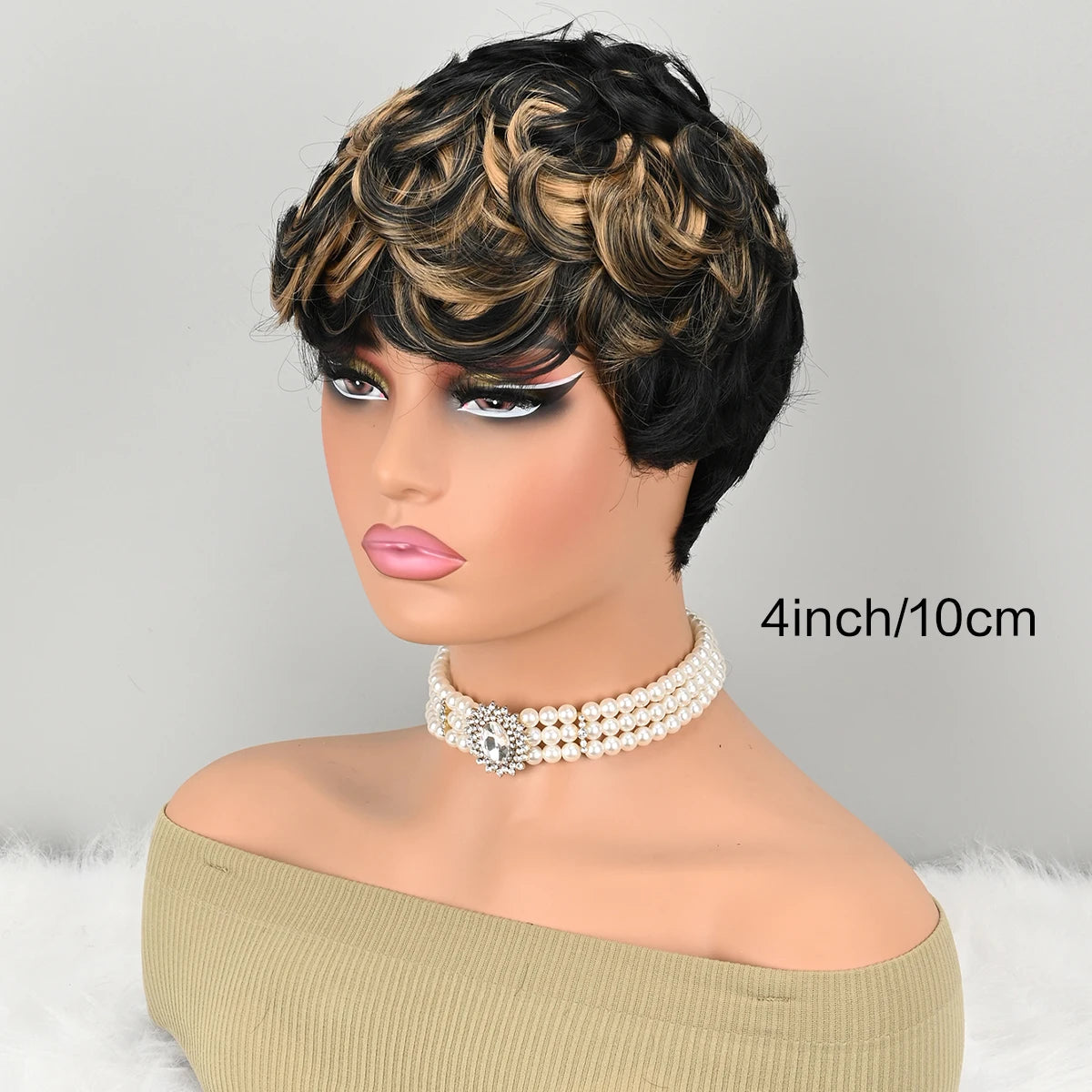 Premium Heat Resistant Short Curly Pixie Wig for Women