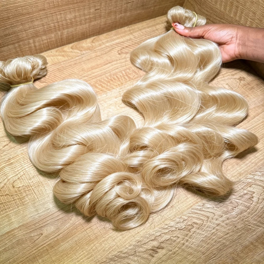 Honey Blonde Body Wave Human Hair Bundles for Women