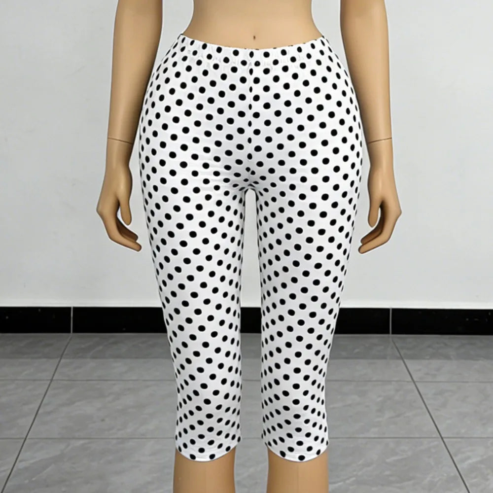 Chic Polka Dot Letter Print Two Piece Set for Women
