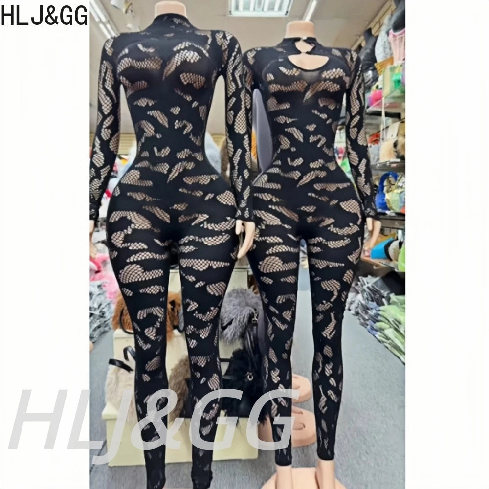 Lace See Through Round Neck Long Sleeve Bodycon One Piece for Women