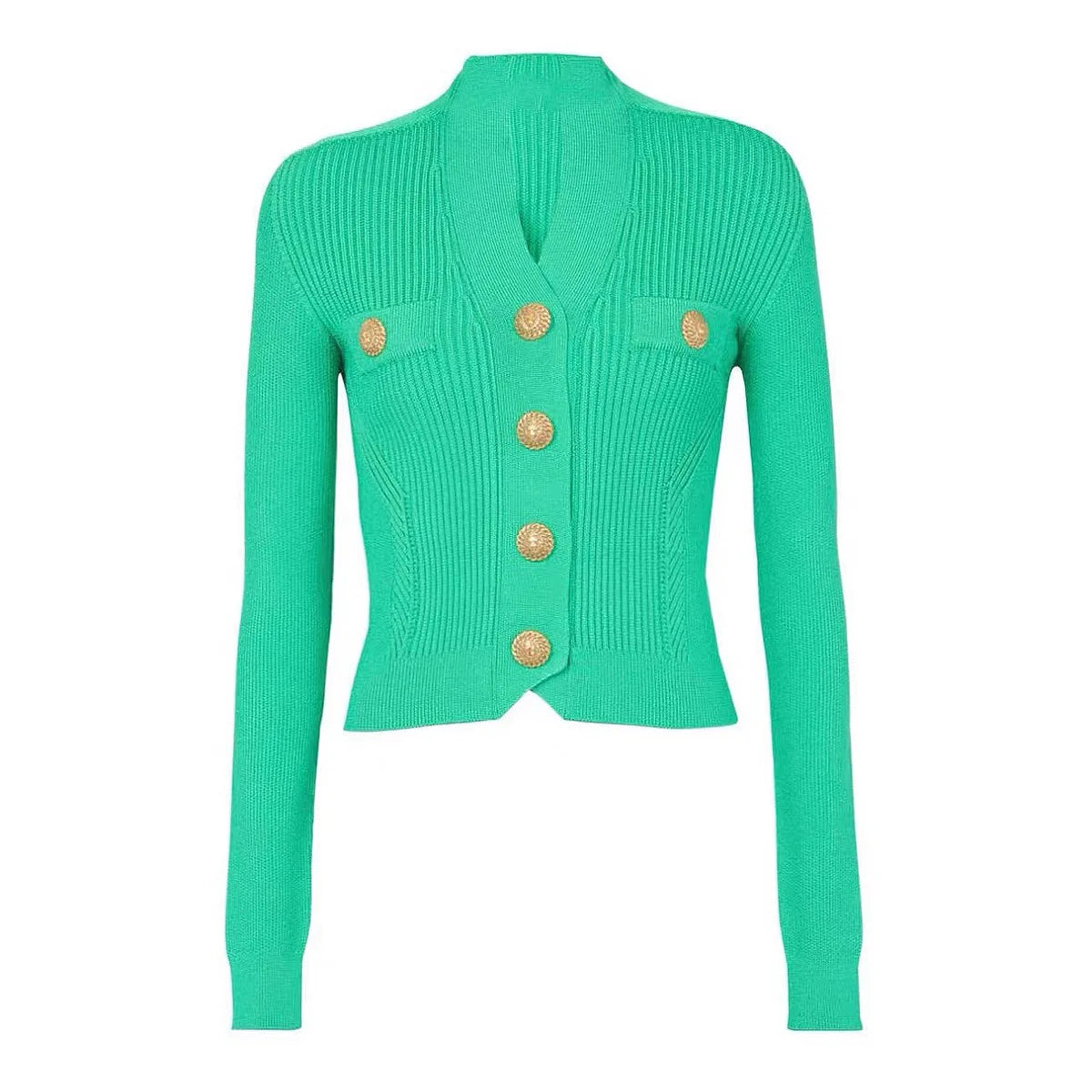 High-end Spring and Autumn New Fashion Women's Knitted Jacket Slim Elegant Commuter Knitted Top Cardigan Hidden Button Sweater