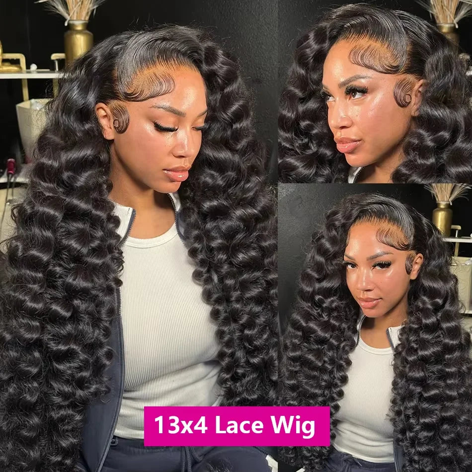 Premium Remy Brazilian Deep Wave Lace Front Wig for Women