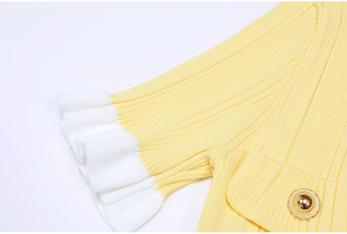 High-end Fashion Cropped Knit Dress New Autumn 2026 Women Short Sleeve High-waisted Belted Slim-fit Elegant Short Dresses