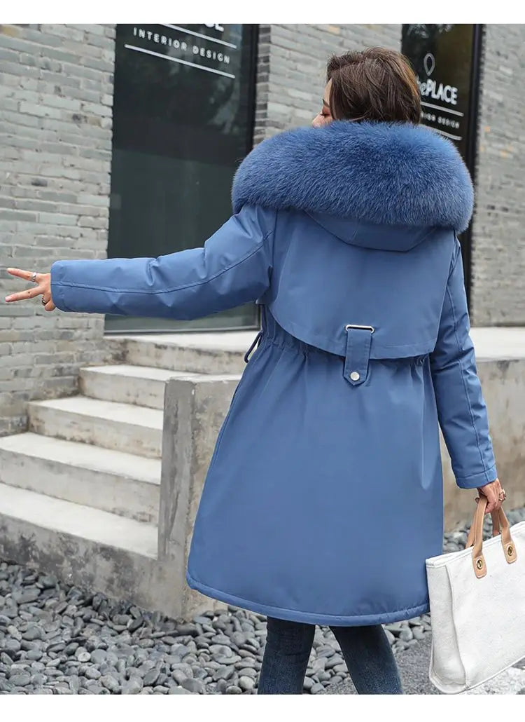 2025 New Parkas Women's Long Coat Winter Jacket Overcoming Plush Cotton Jacket