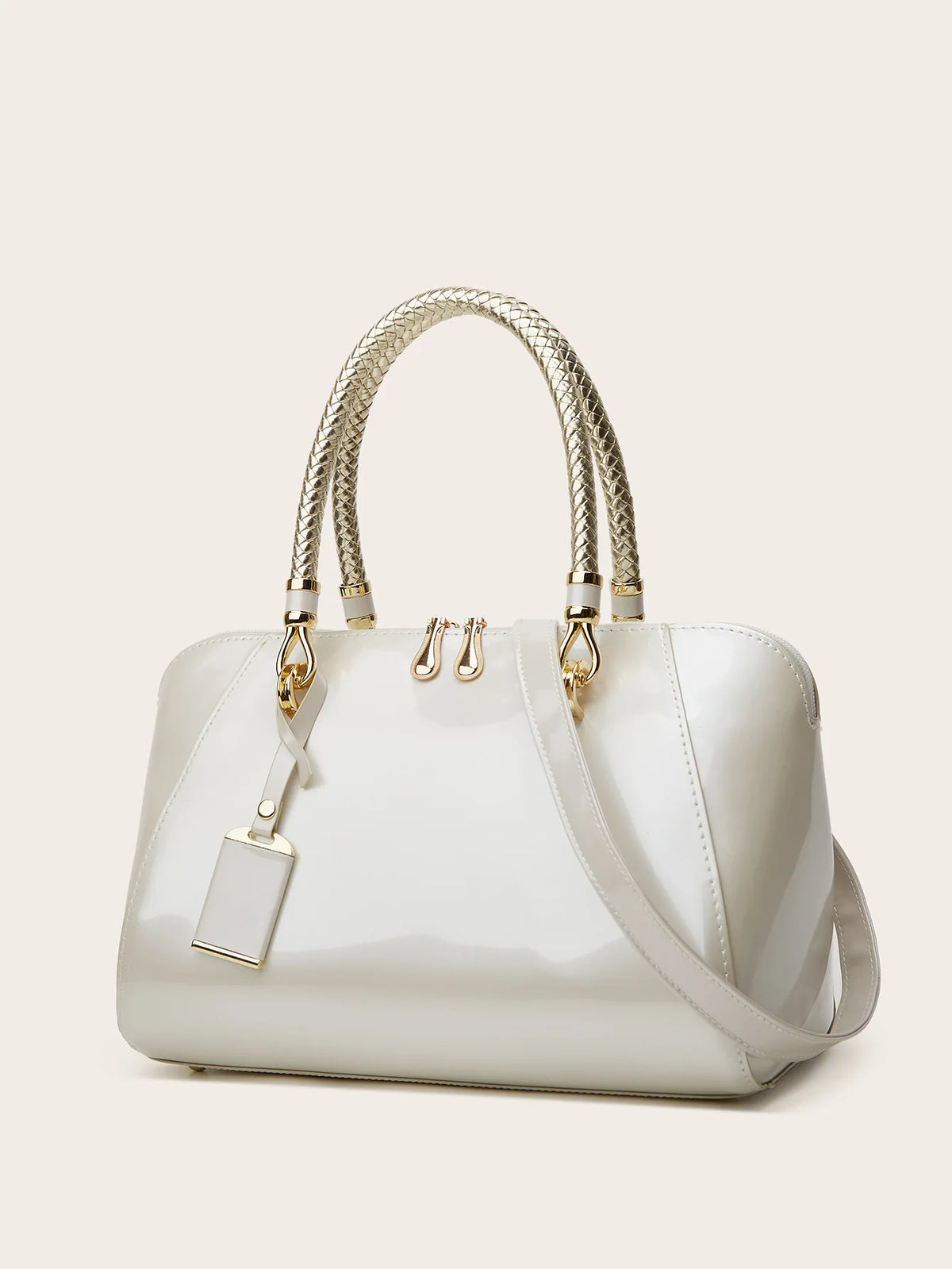ABQP New Women's Handbag Luxury Brand Fashion Patent Leather Women's Shoulder Bag Large Capacity Boston Women's Bag High Quality
