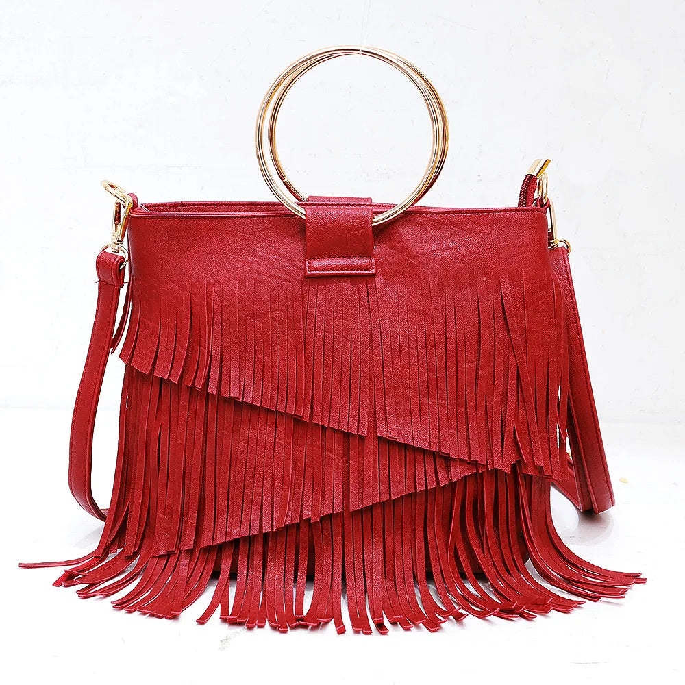 Trendy Tassel Sequin Crossbody Shoulder Handbag for Women