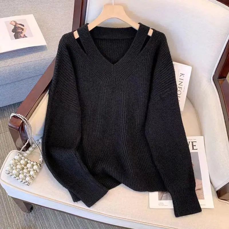 Soft V-Neck Knit Sweater