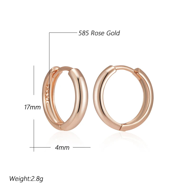 Rose Gold Geometric Hoop Drop Earrings