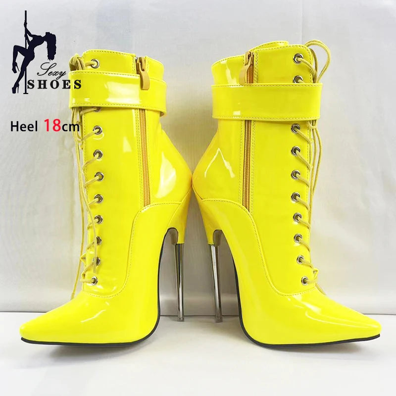 Sexy Pointed Toe Ankle Boots with Strap Wrap for Women