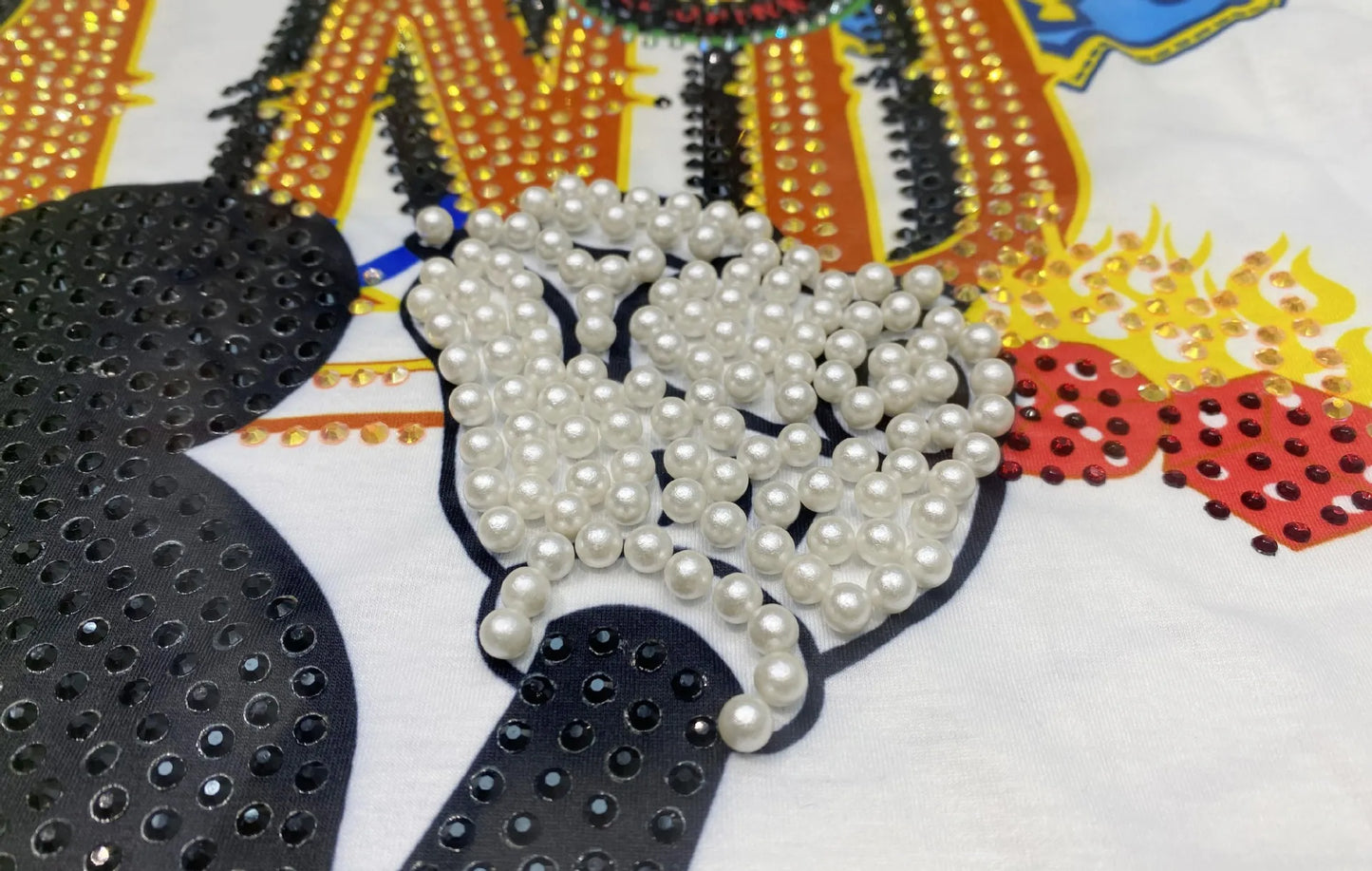 Heavy Industry Rhinestone Hot Fixed Short Sleeve T-shirt Summer New Casual Suit Top and Shorts 2 Piece Sets Womens Outfits