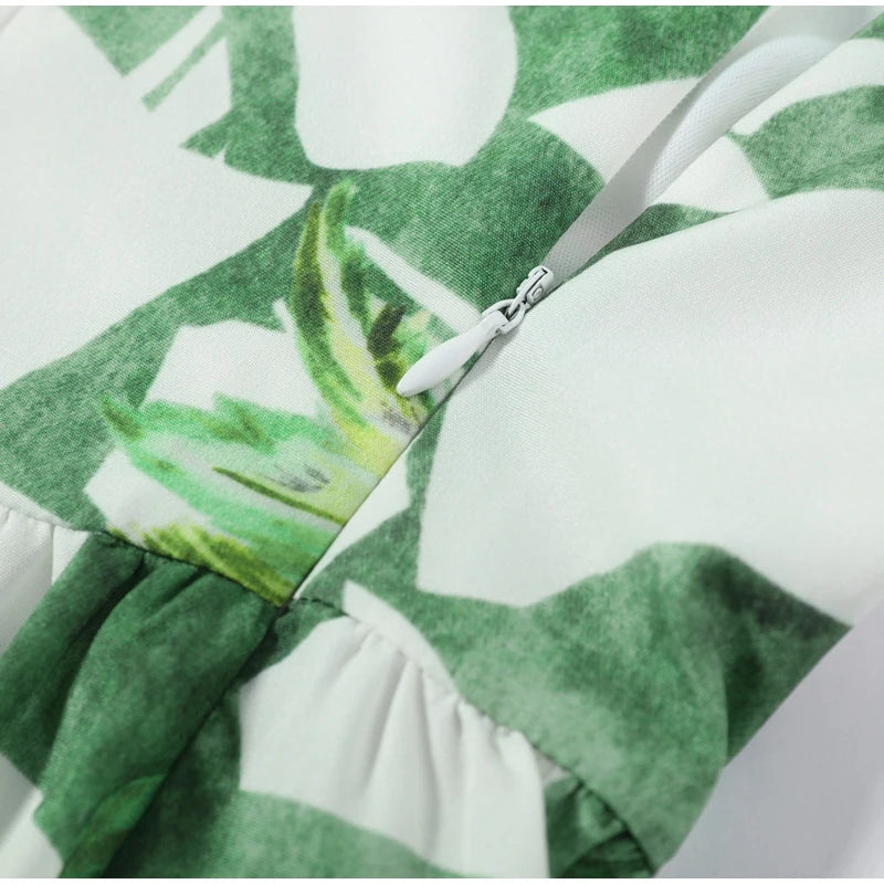 Printed Strapless Long Backless Dress With Pockets For Women