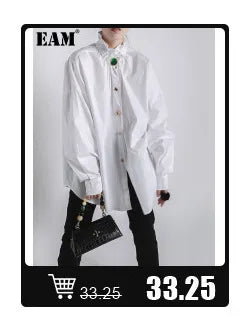 [EAM] Silver Color Metal Chain Long Irregular Belt Personality Women New Fashion Tide All-match Spring Autumn 2025 1DH8768