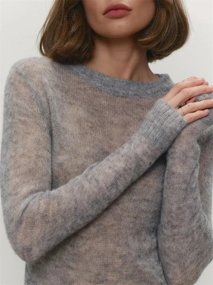 See Through Mesh Knit Sweater