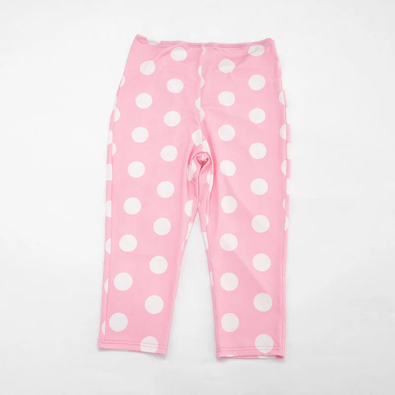 Polka Dot Two Piece Set with Halter Crop Top and Shorts for Women