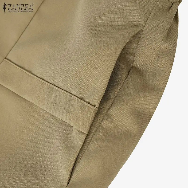 Casual Wide Leg Cropped Trousers With Elastic Waist for Women
