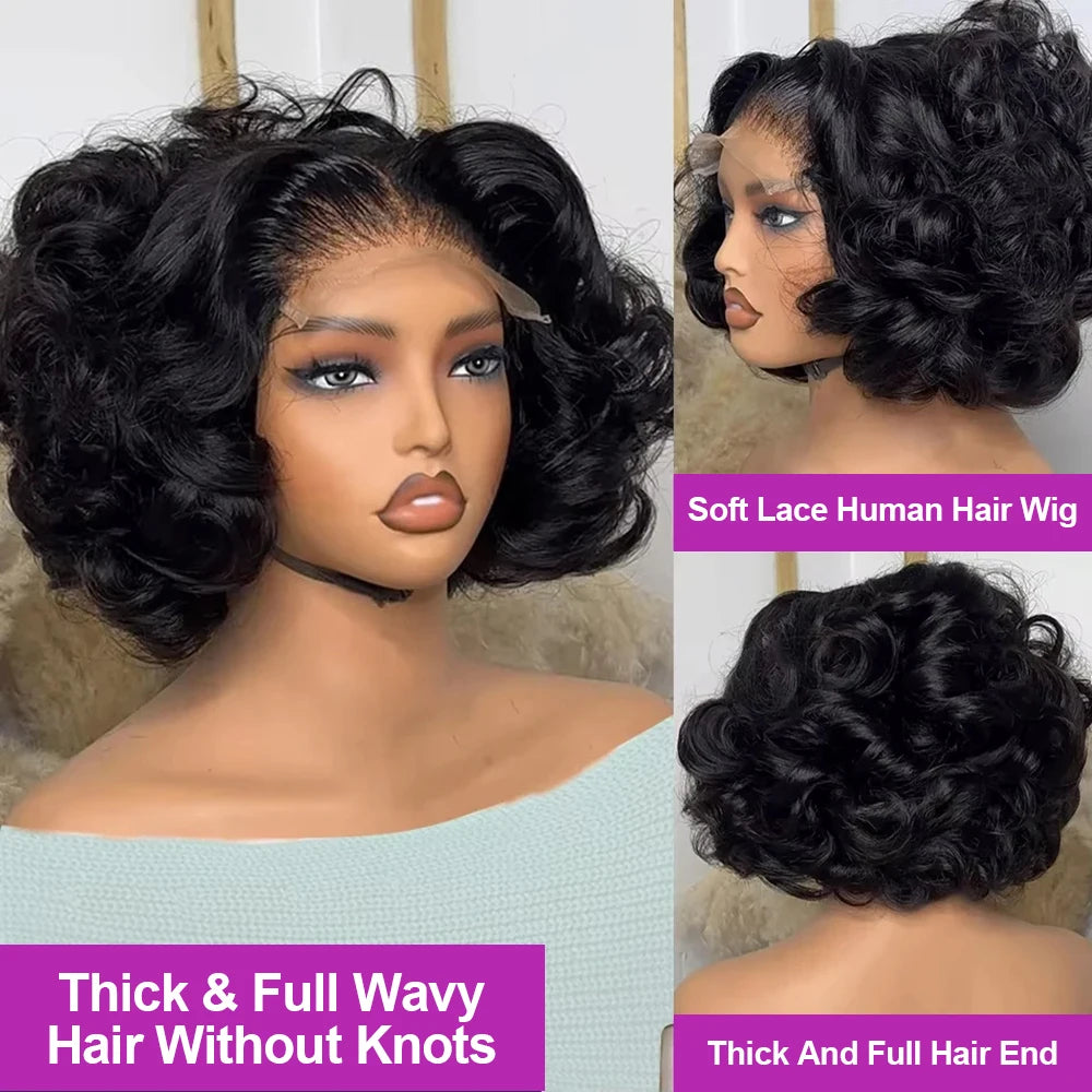 High-Density Body Wave Bob Wig (10–16 Inch Options)