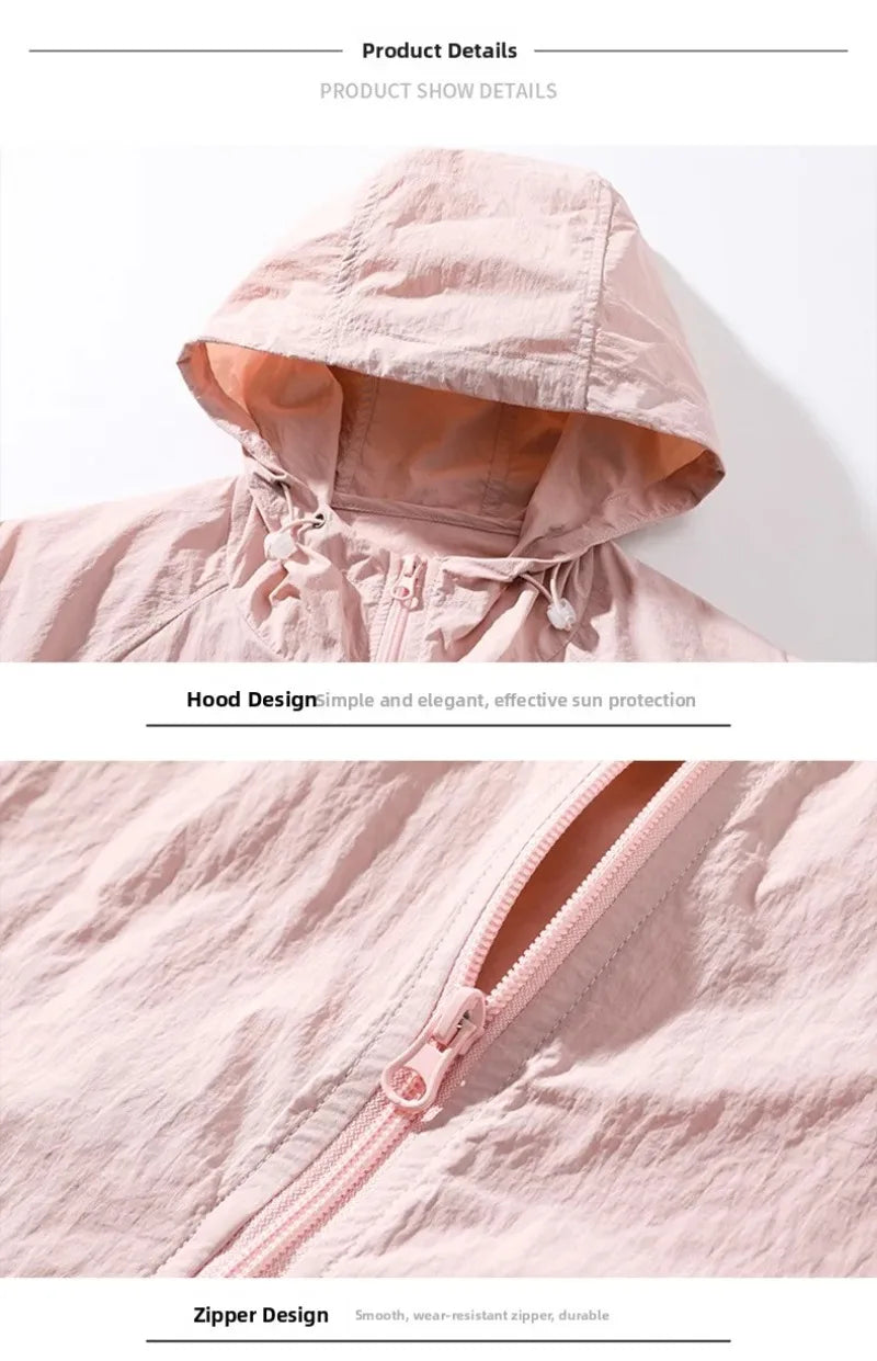 Lightweight UV Protection Hooded Sun Jacket for Women