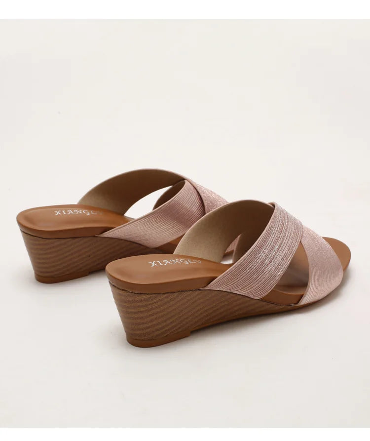 Bohemian Wedge Open Toe Sandals Lightweight Summer Casual for Women