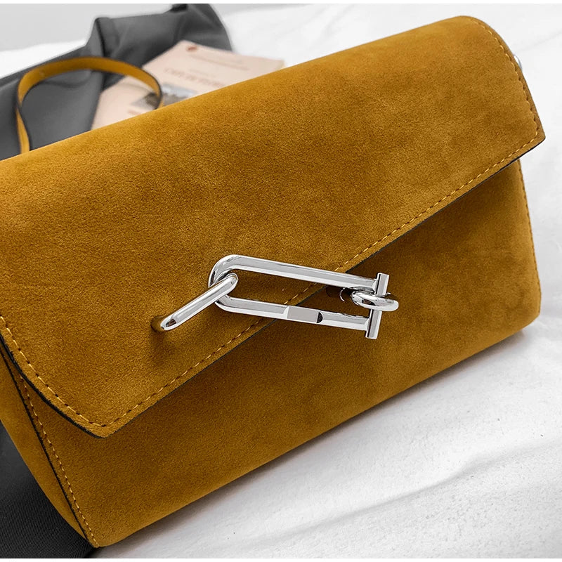 Retro Frosted New Shoulder Bag Women Autumn And Winter Suede High-end Fashion Women's Wallet Versatile Texture Small Square Bag