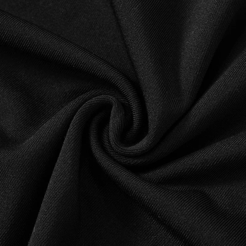 Sexy Open Back Black Satin Bodycon Dress for Women