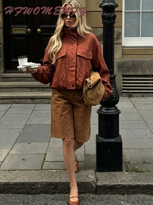 Relaxed Fit Stand Collar Jacket