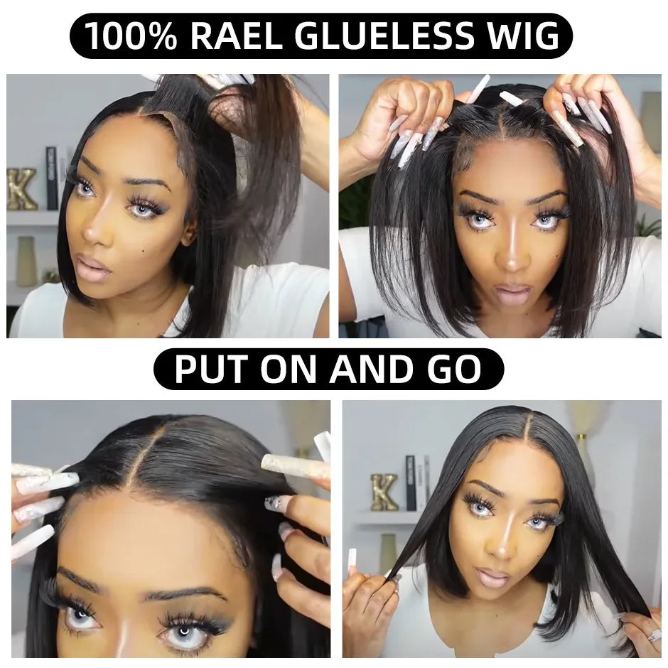 Short Straight Highlight Blonde Lace Front Bob Wig for Women
