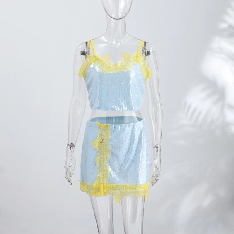 Lace Up Off Shoulder Top And Shorts Two Piece Set for Women