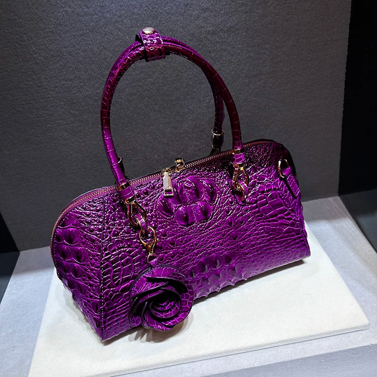 Leather Crocodile Pattern Handbag New Fashion Shoulder Large Capacity Crocodile Pillow Bags for Women Bolso Marca Lujo