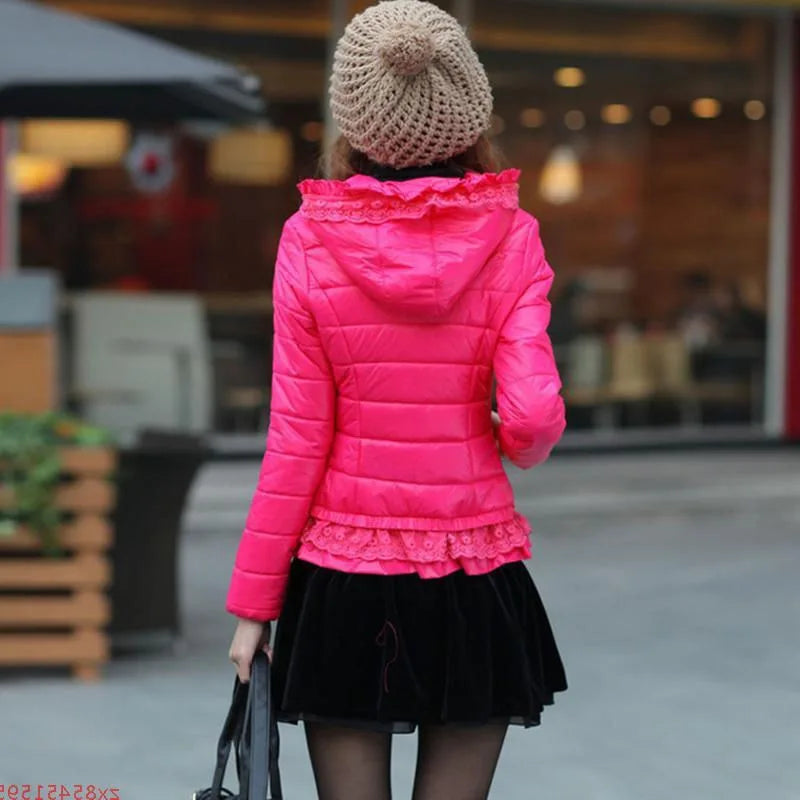 2025 New Women Cotton Jacket Coat Autumn Winter Fashion Warm Parkas Hooded Jacket