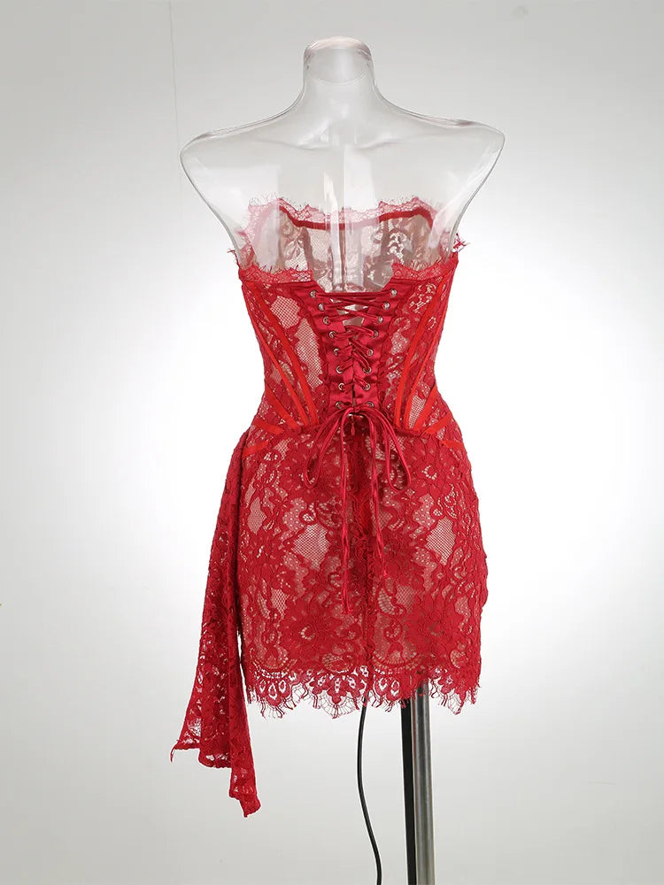 Lace Patchwork Corset Dress