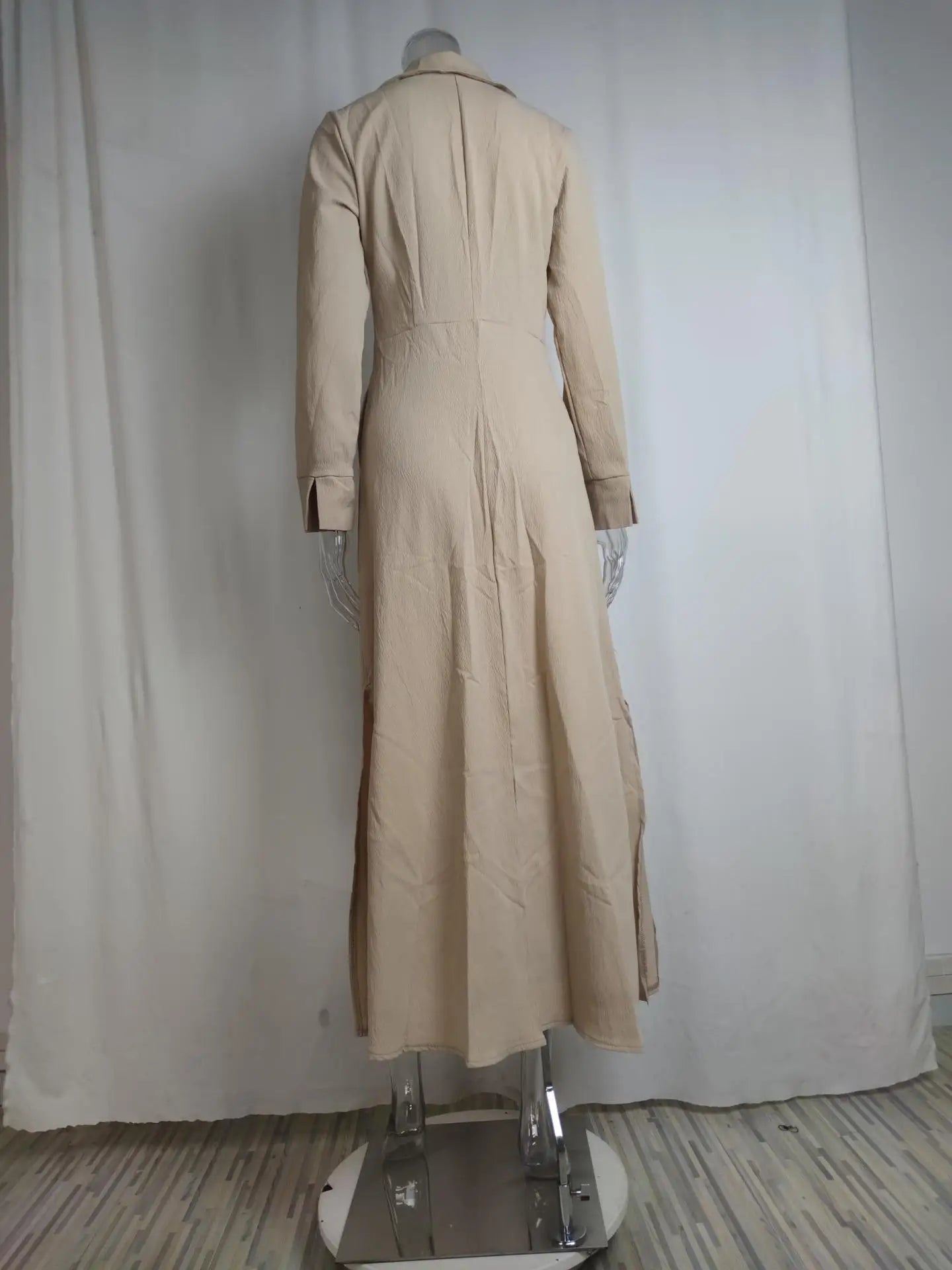 Autumn Elegant Long Sleeve V Neck Shirt Dress for Women