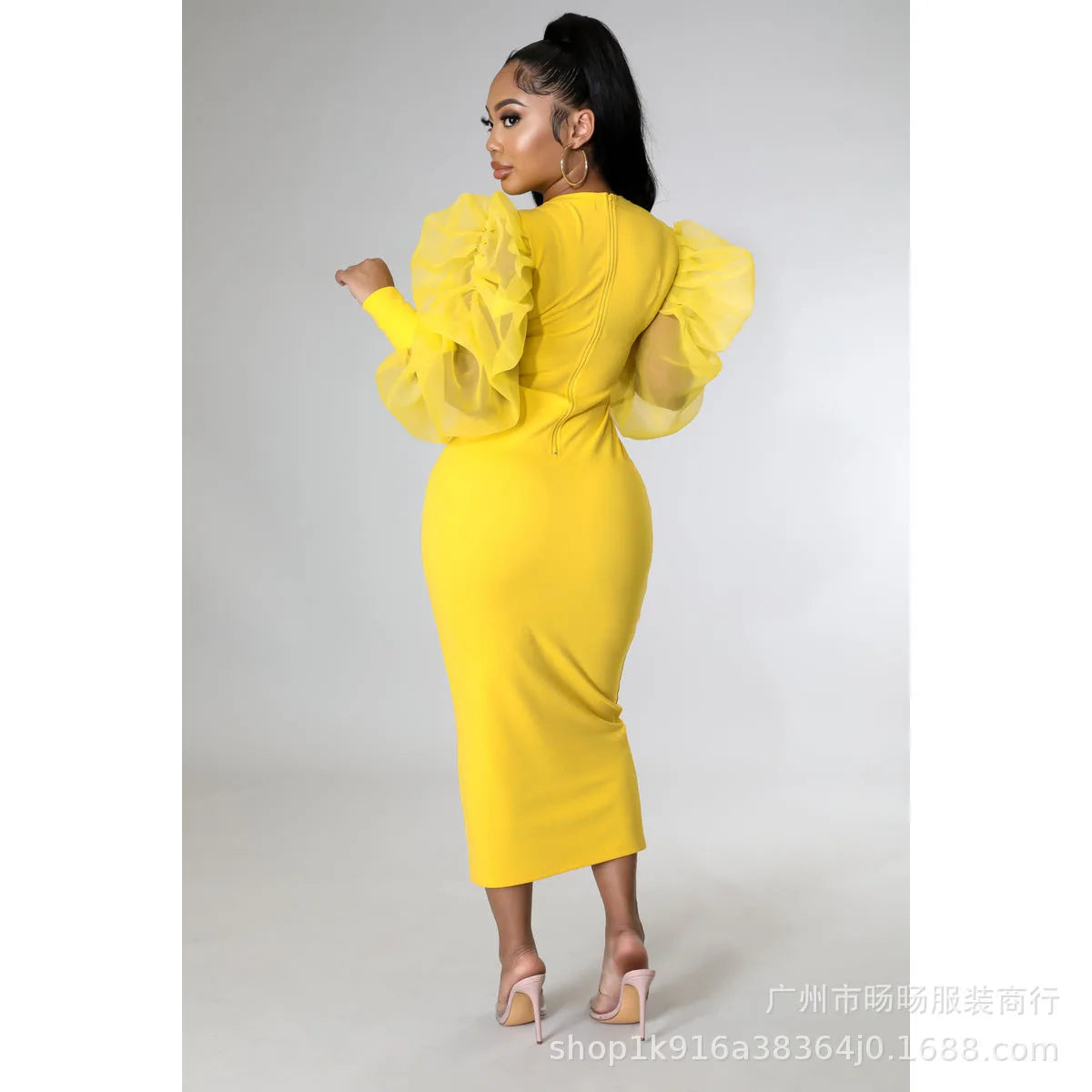 Women White Long Dress Lace Lantern Full Sleeve Round Neck A Line Dresses Elegant Ladies Splice Skirts Autumn Formal Vestidos