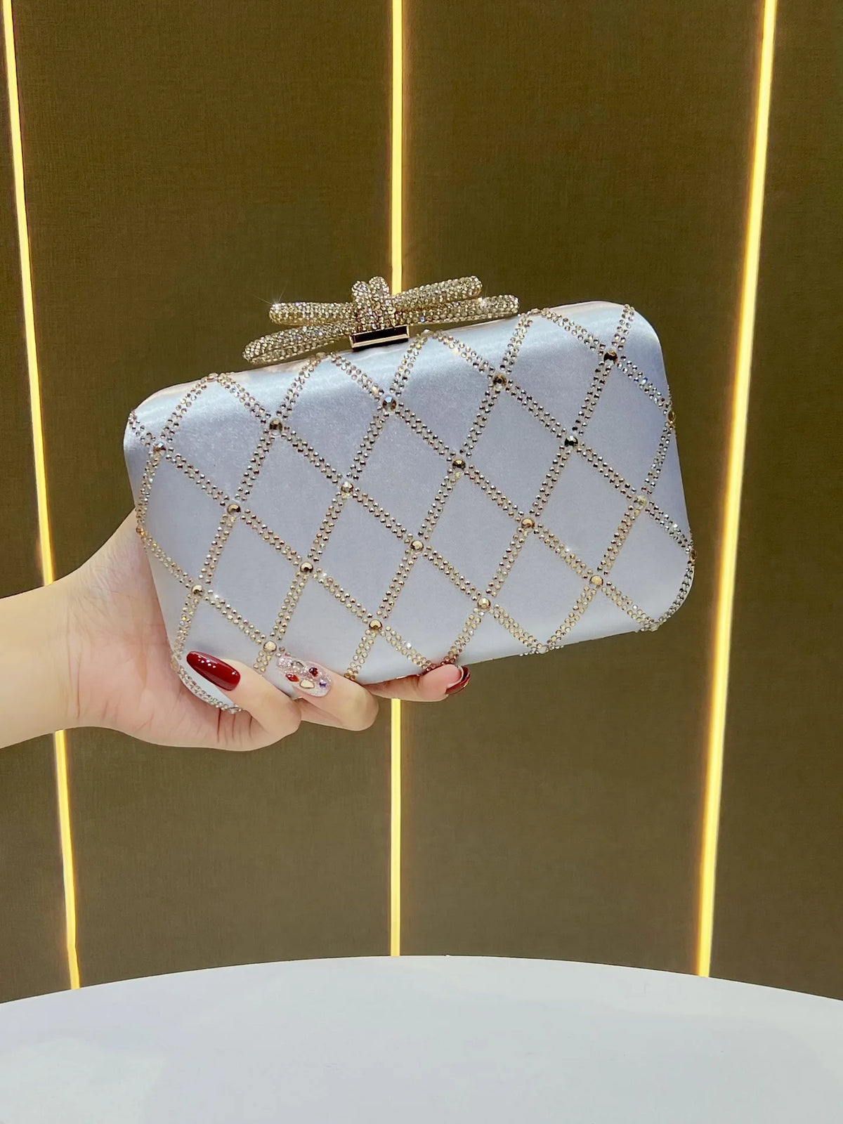 Glitter Rhinestone Clutch Messenger Bag for Women