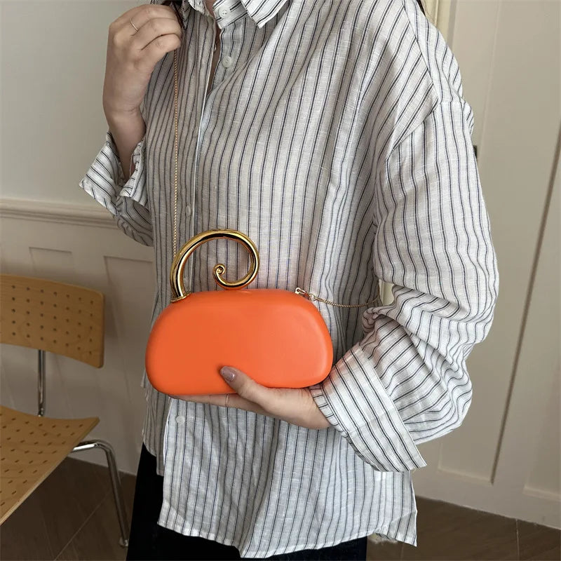 Sequined Irregular Handle Evening Clutch