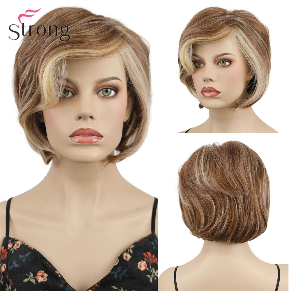 Capless Red Short Pixie Cut Natural Synthetic Wig For Women