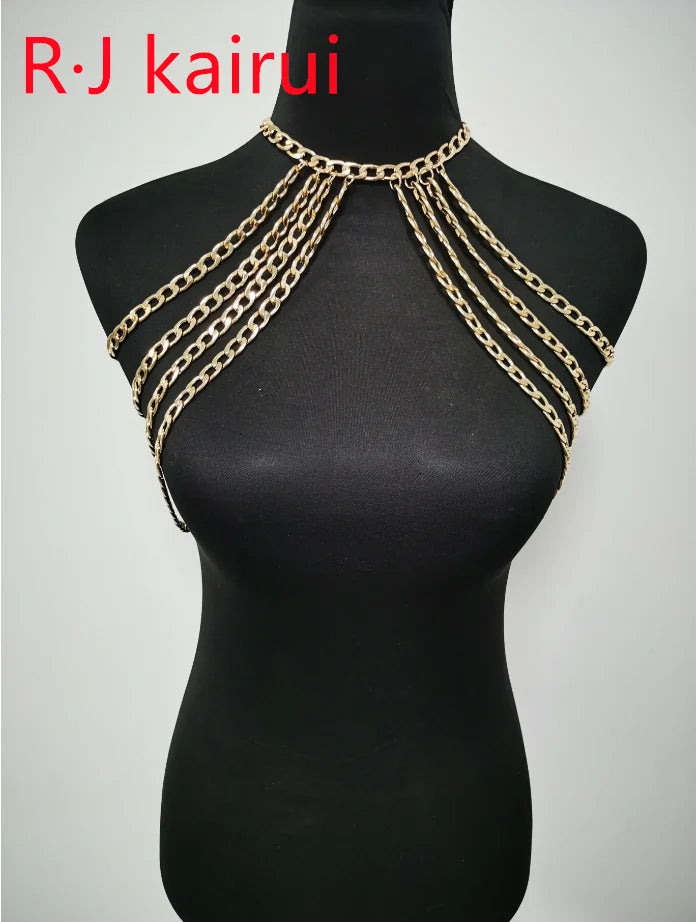Elegant Delicate Gold Shoulder Chain Necklace for Women